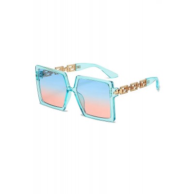 Γυαλιά ηλίου - Γαλάζιο Σκελετό Χρυσούς Βραχίονες Και Δίχρωμους Φακούς