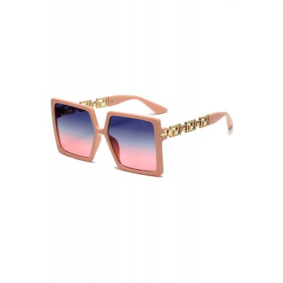 Γυαλιά ηλίου - Ροζ Σκελετό Χρυσούς Βραχίονες Και Γκρι με ροζ Φακούς