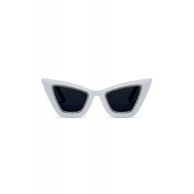 Λευκά Με Μαύρο Φακό Vintage Retro γυαλιά ηλίου 
