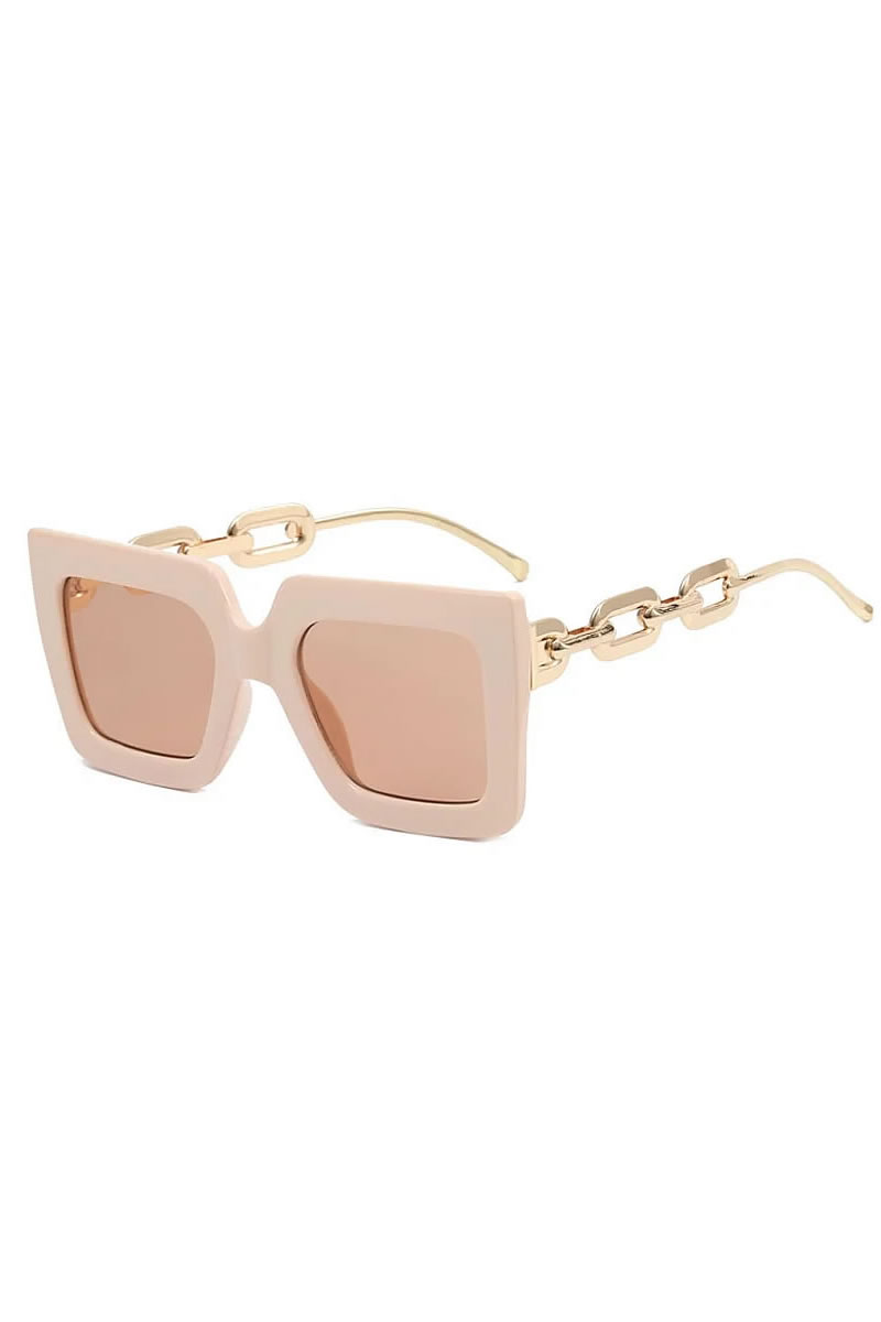 Μοντέρνα υπερμεγέθη Nud Pink γυαλιά ηλίου 2024