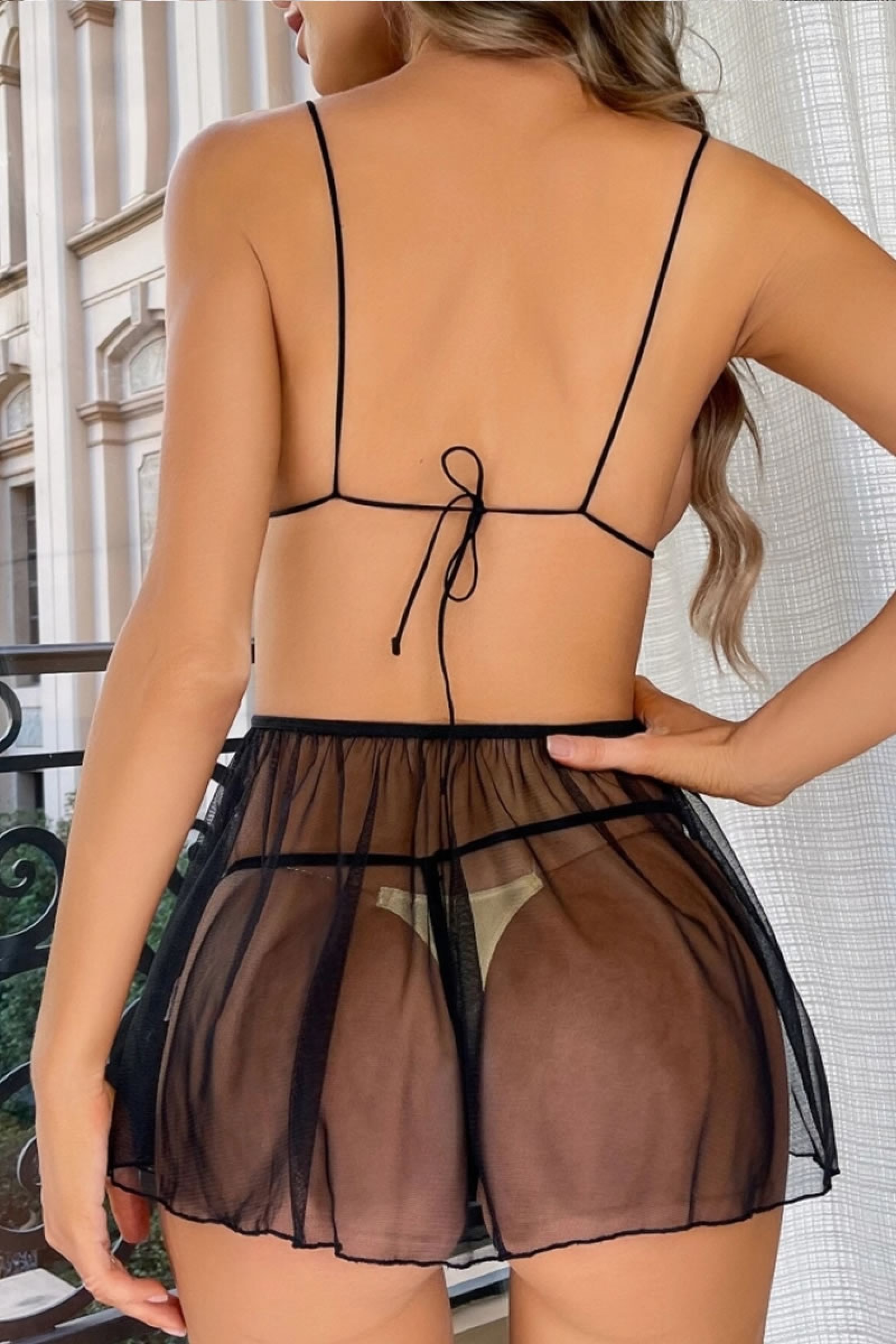 Butterfly see-through sexy νυχτικό