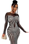 Σικάτο μάξι φόρεμα με στρας - Απόλυτο διαχρονικό βραδινό φόρεμα για γυναίκες που αγαπούν τη μόδα.