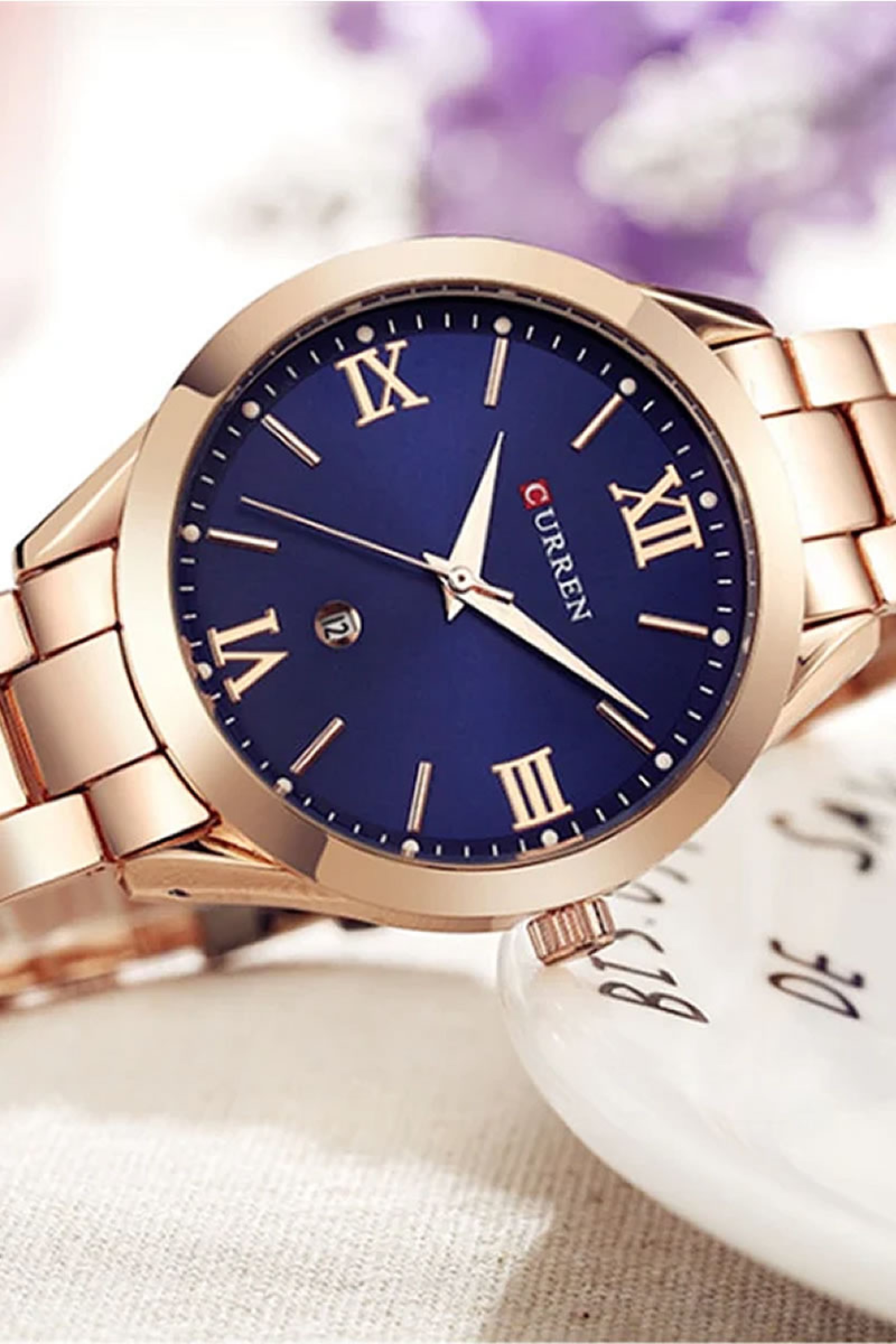 Γυναικείο ρολόι με μπλε καντράν