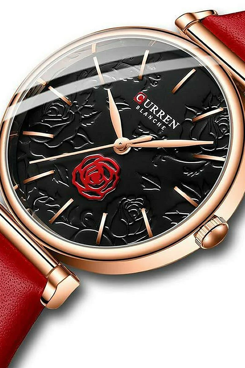 Γυναικείο ρολόι 33mm με κόκκινο λουράκι