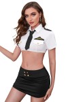Γυναικεία στολή πιλότου με ασορτί γραβάτα και στρινγκάκι