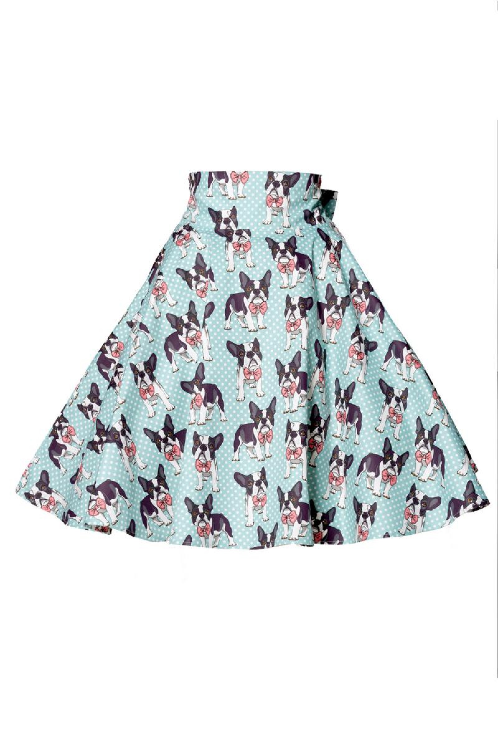 Ρετρό φούστα με τύπωμα σκυλάκια