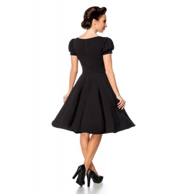 Vintage μαύρο φόρεμα με φουσκωτά μανίκια