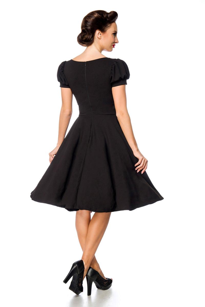 Vintage μαύρο φόρεμα με φουσκωτά μανίκια