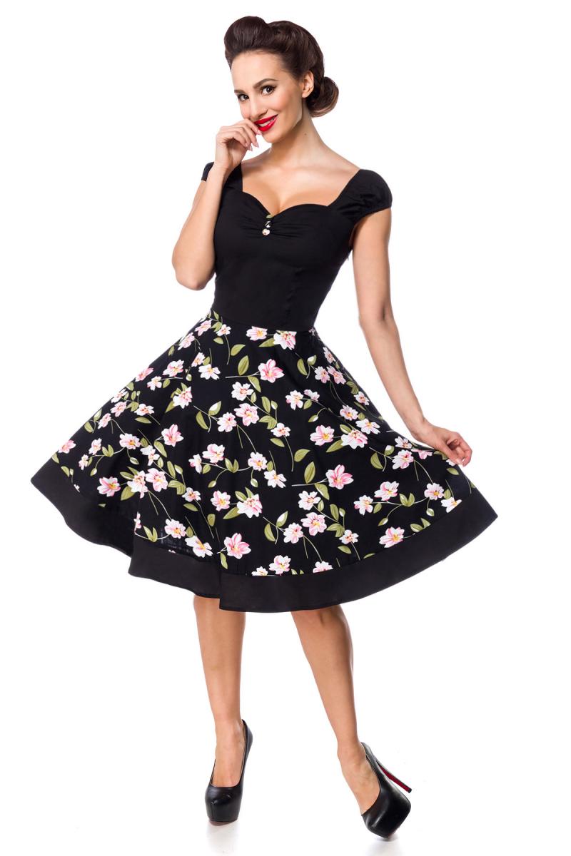 Rockabilly φόρεμα Μαύρο / Ροζ