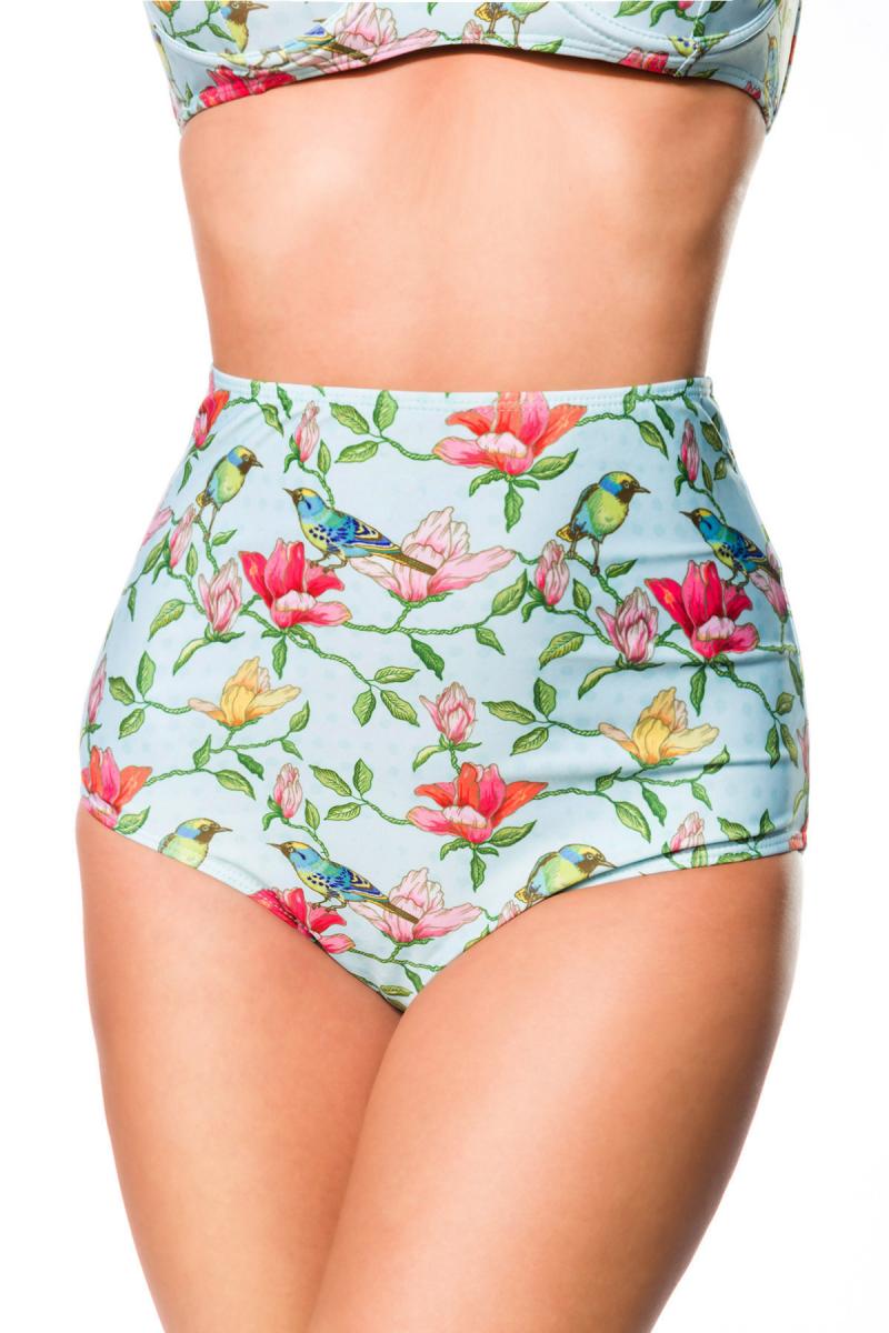 Vintage Bikini Panty Με Λουλούδια και πουλιά